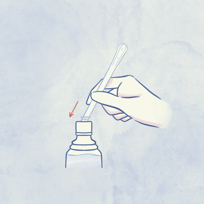 Inserisci la cannula vaginale sull’estremità del flacone